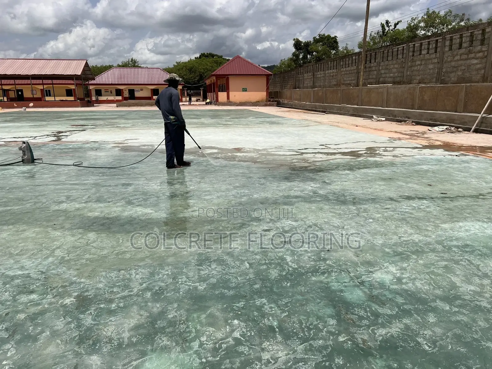 Basketball Court Stamped Concrete #10