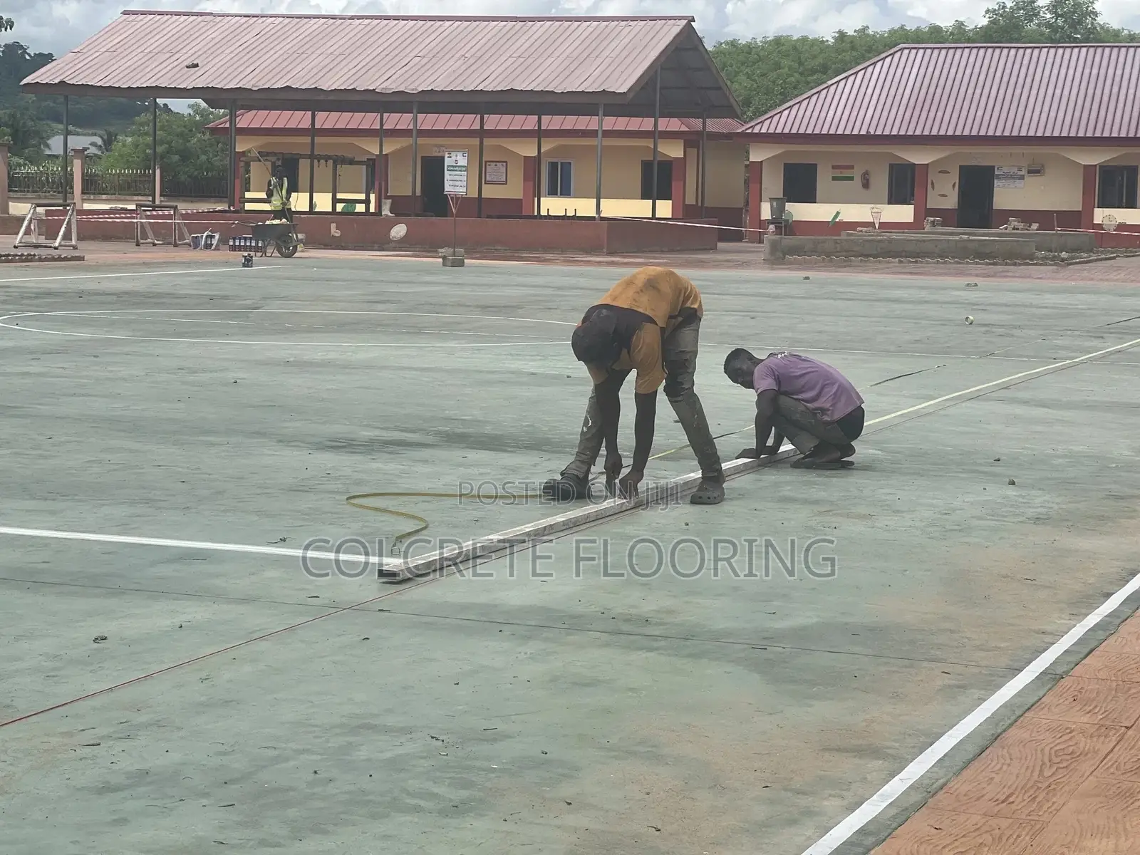 Basketball Court Stamped Concrete #10
