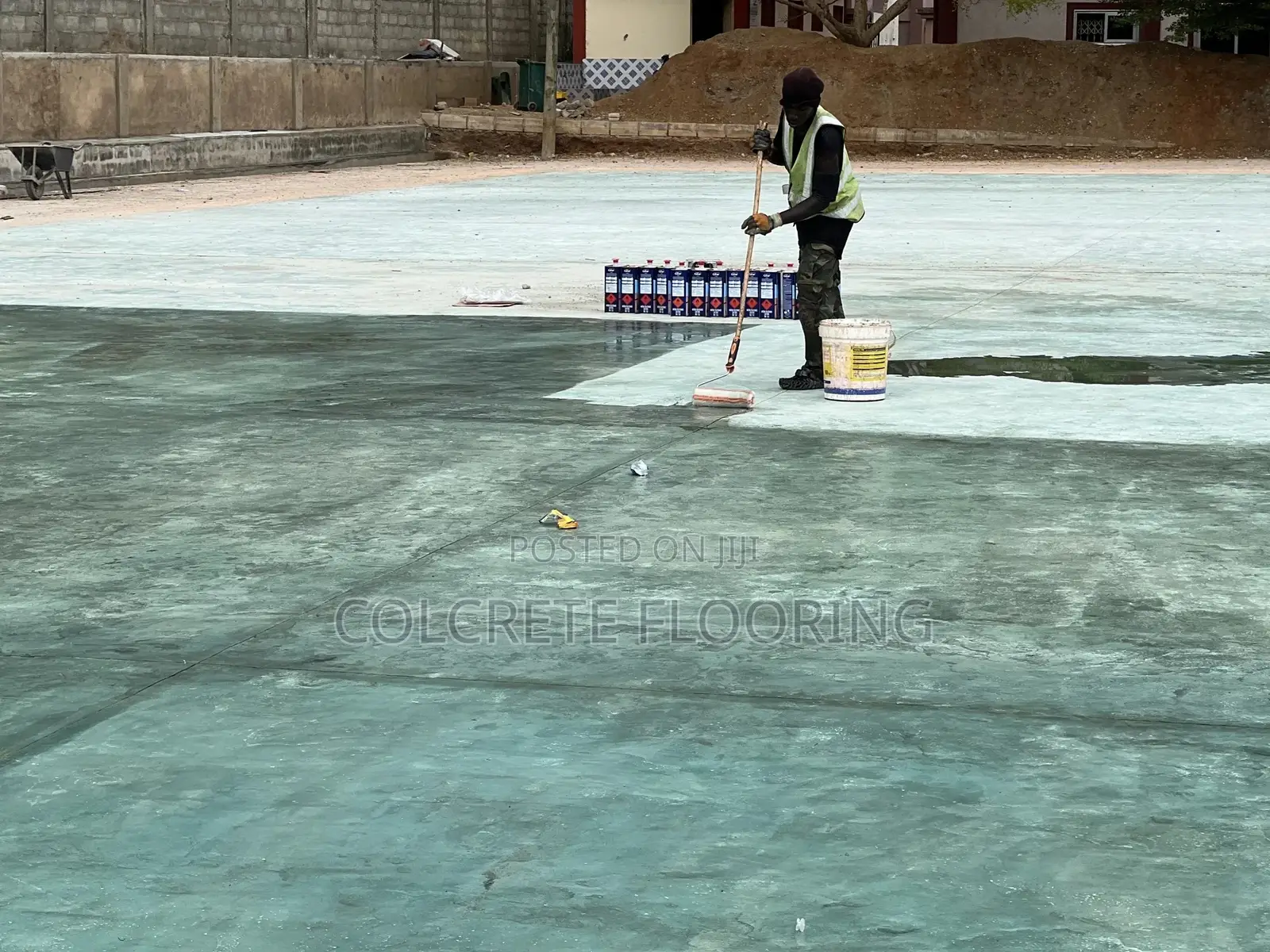 Basketball Court Stamped Concrete #10