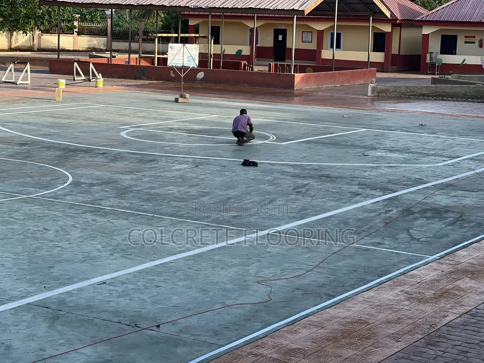 Basketball Court Stamped Concrete #10