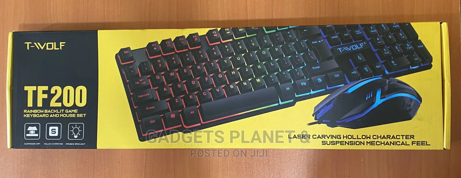 T-Wolf Tf200 Usb Wired RGB Gaming Keyboard and Mouse - Black
