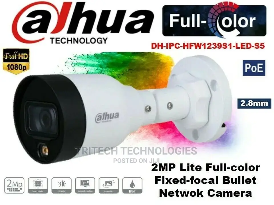 Dahua 2mp Outdoor Full Color Dh-Ipc-Hfw1239s1-Led-S5
