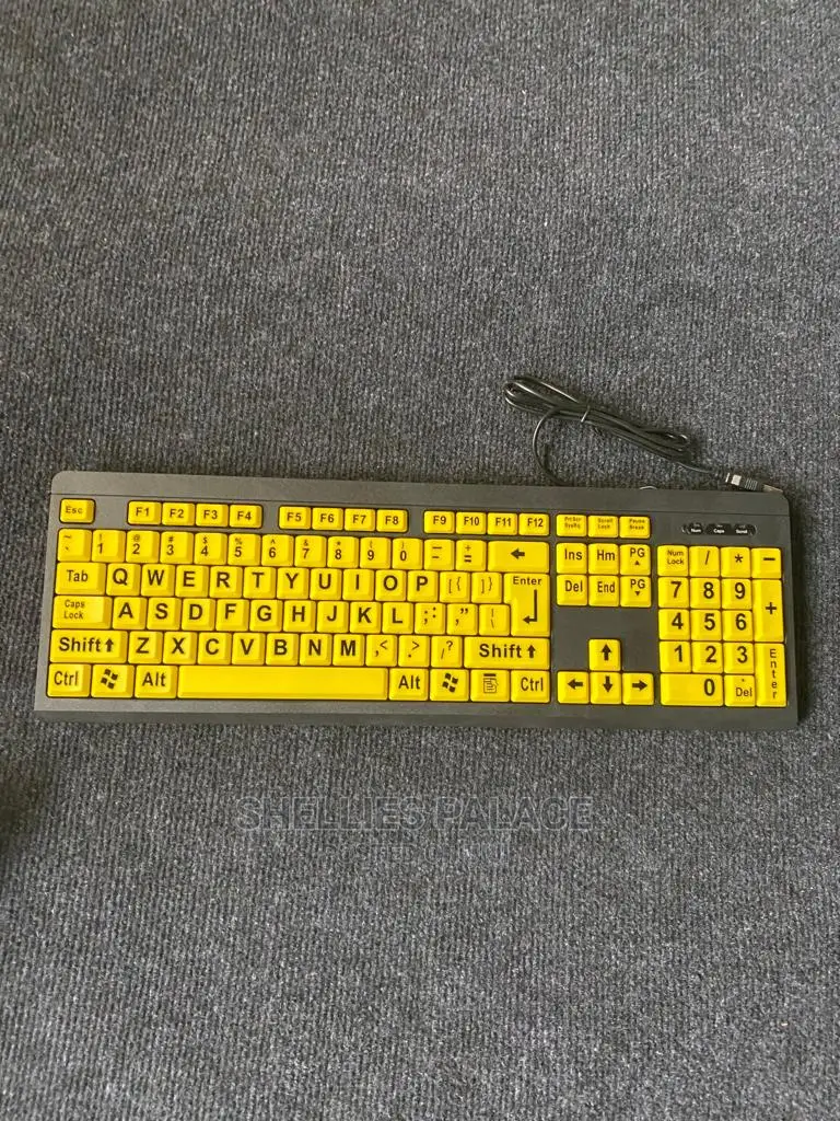 Elderly Wired Keyboard Ergonomic Design Big Letters Usbport