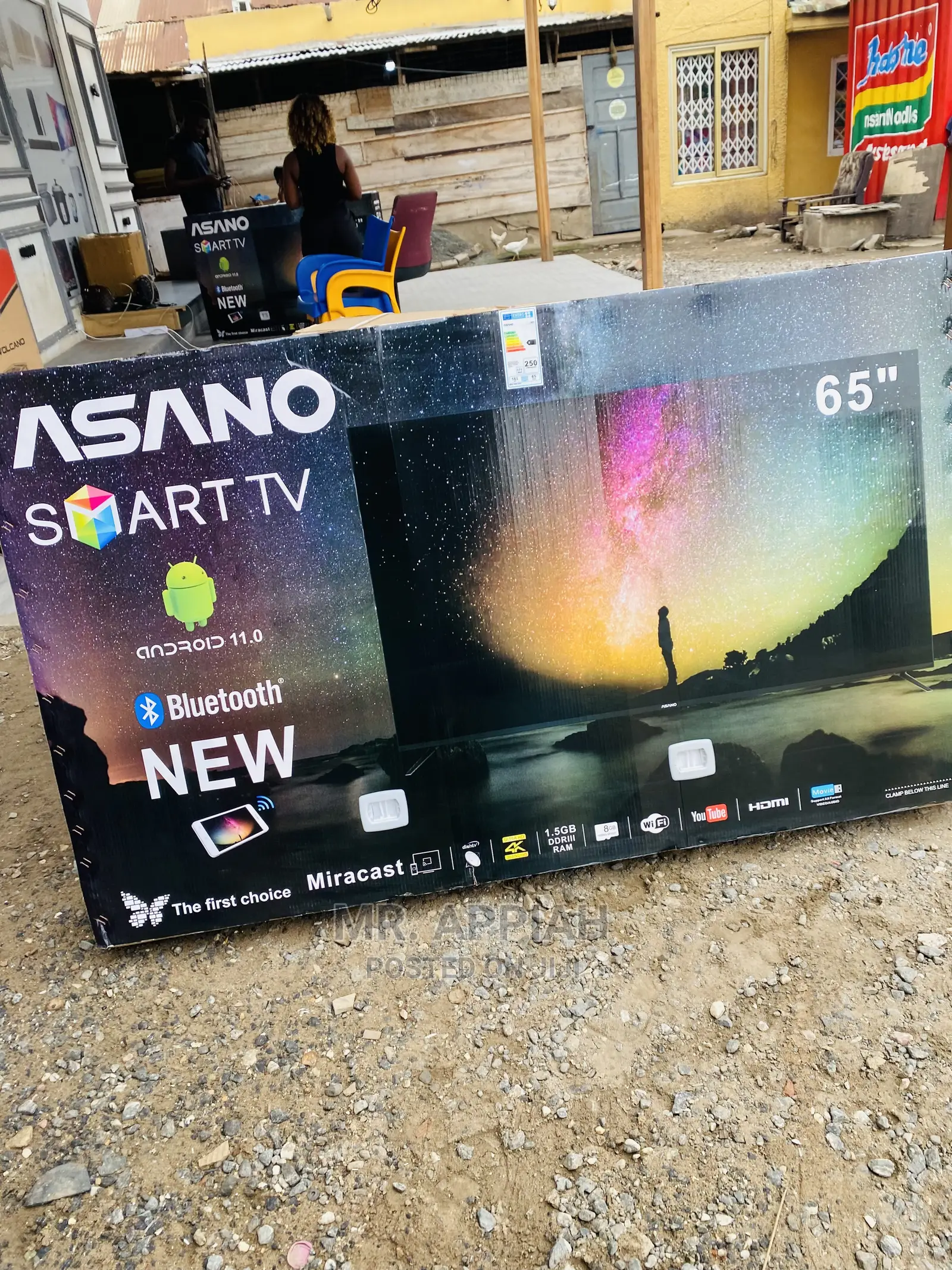 High Quality Asano 65 Inch Uhd Satelite Tv(Black)