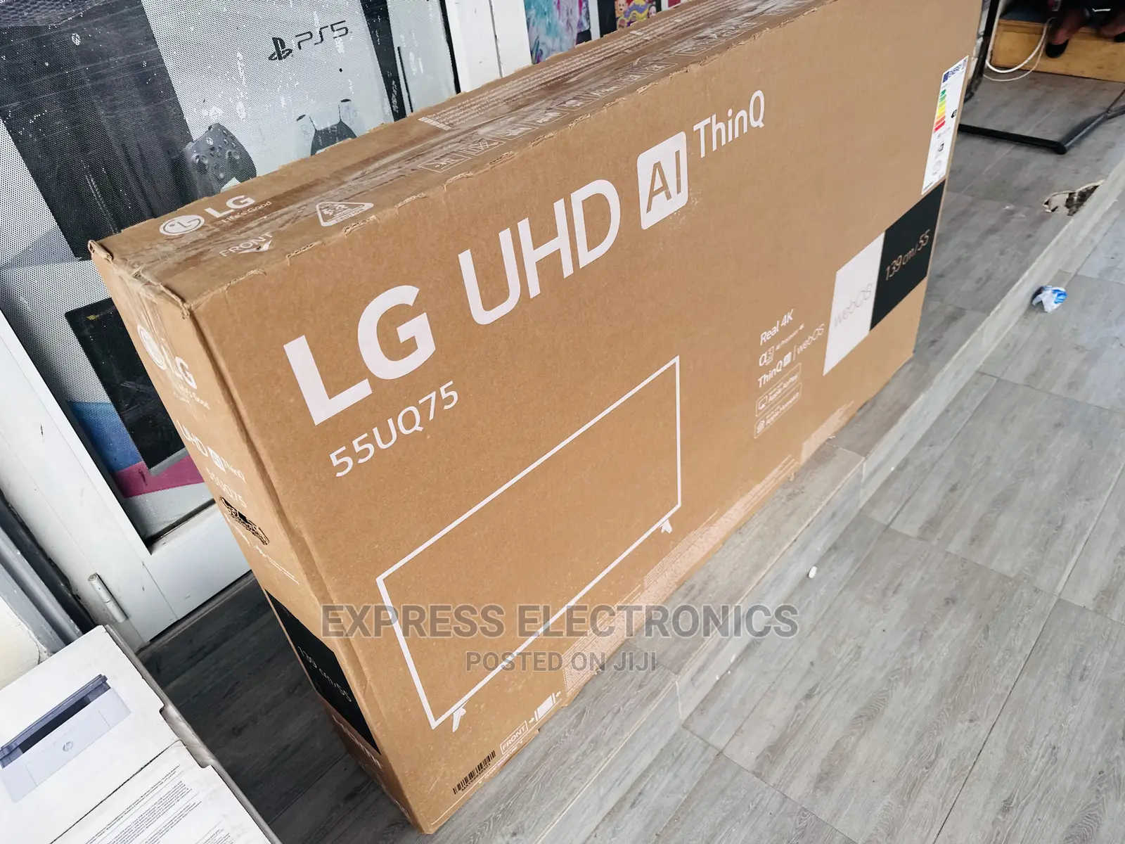 Original Sleek Black 55UQ75003 UHD Glossy Smart Lg Tv