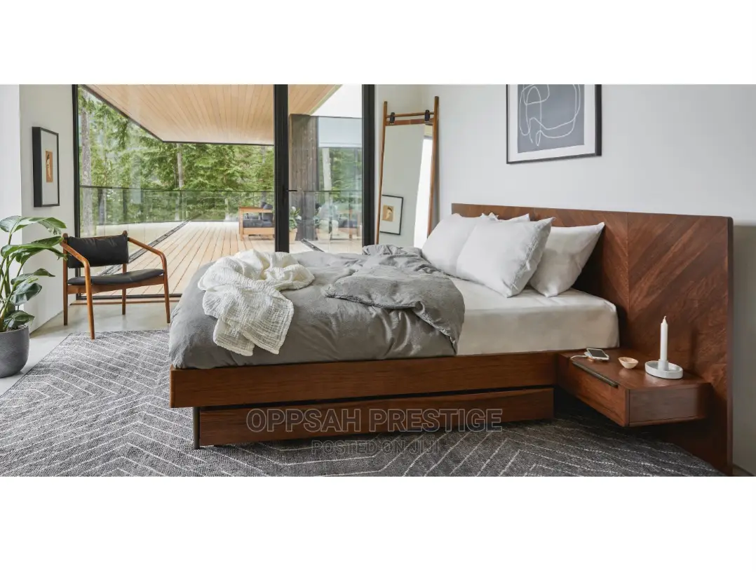 Nera Walnut California King Bed With Nightstands Set