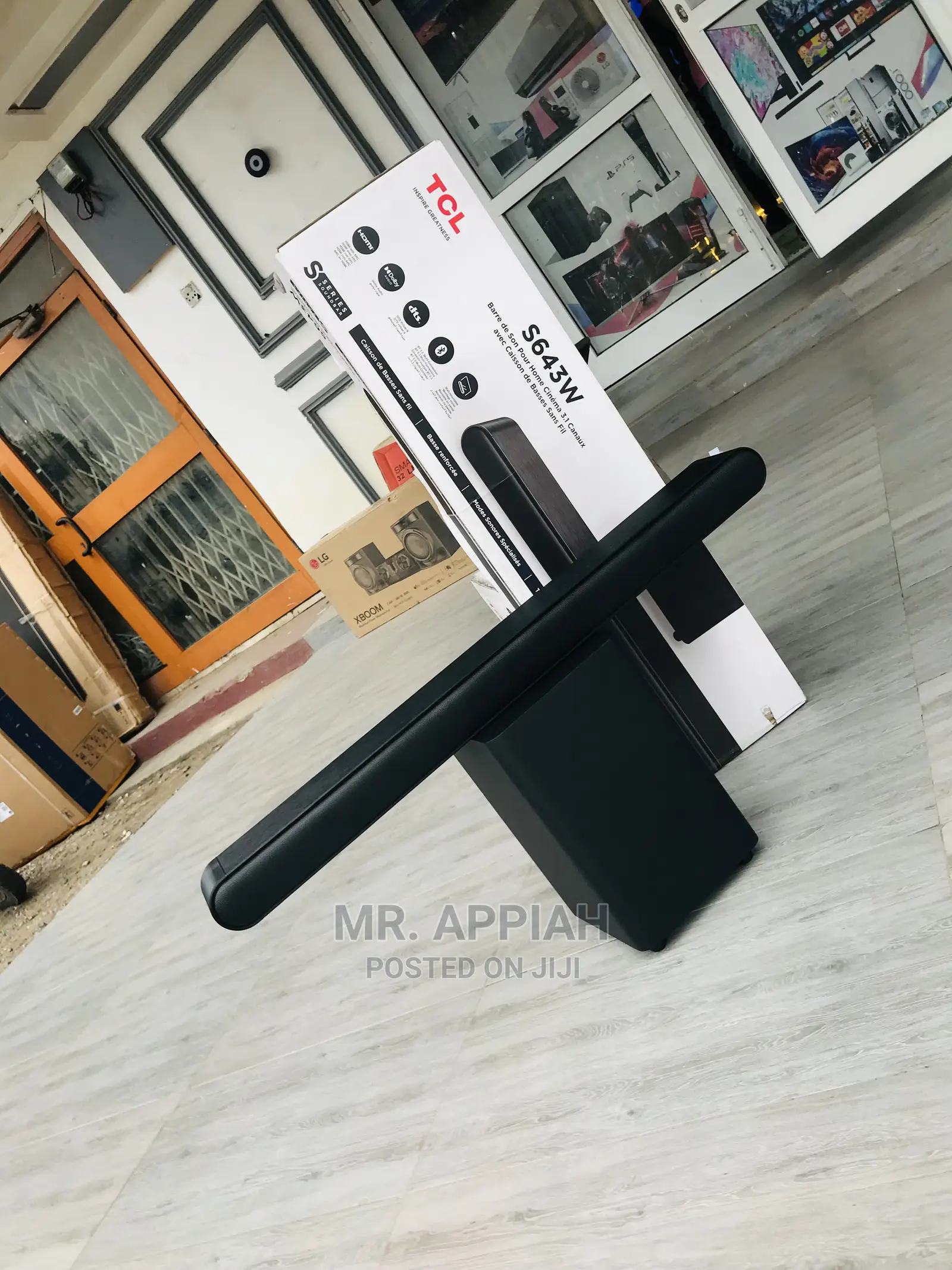 Elegant Black TCL S643W 3.1 CHANNEL Sound Bar System.