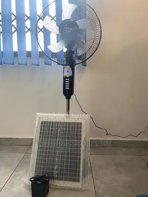 Solar Rechargeable Fan. With Extra Battery And Solar Panels