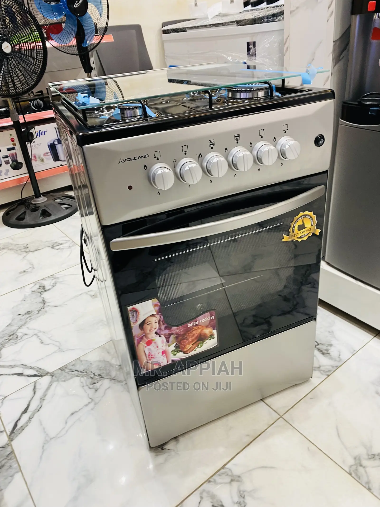 Lovely Volcano 3 Gas Cooker + 1 Electric Cooker(Gray).