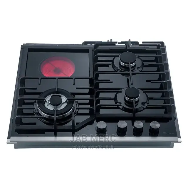 1 Electric + 3 Gas 4 Burners Cooker Hob 60 X 60 Cm Glass