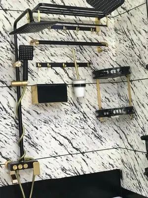 Black and Gold Shower Set - Bathroom Shower and Accessories