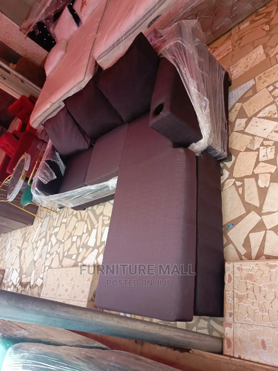 Classical L Shaped Sofa Brown. Available As Seen