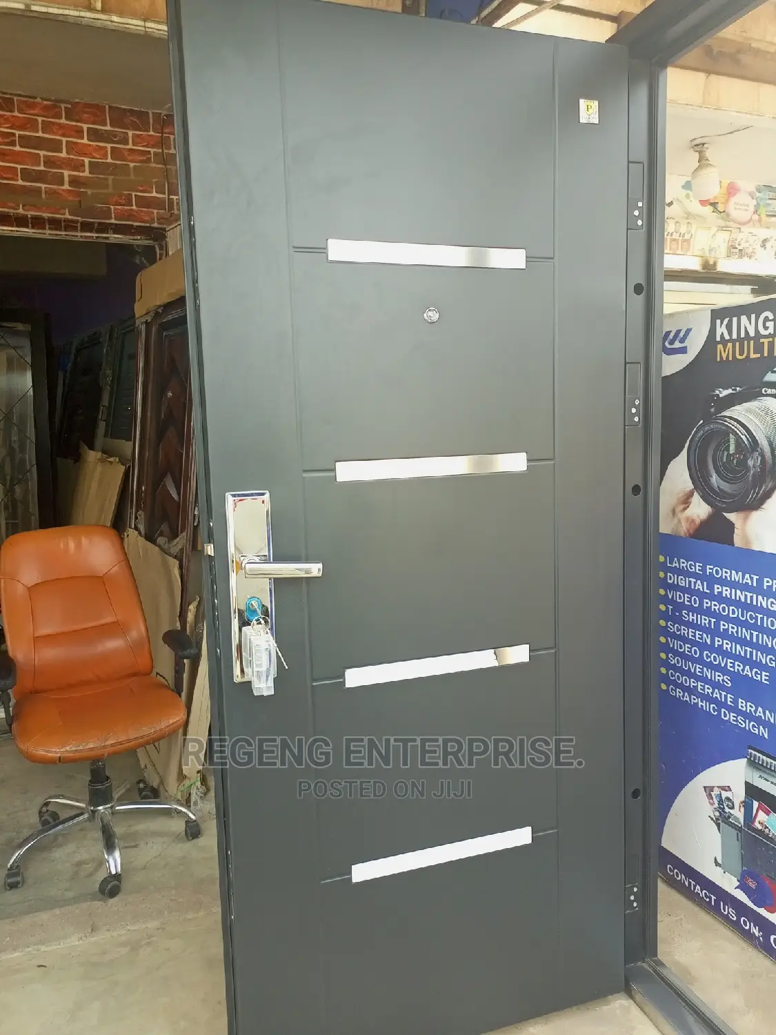 Single Turkish Black Security Door