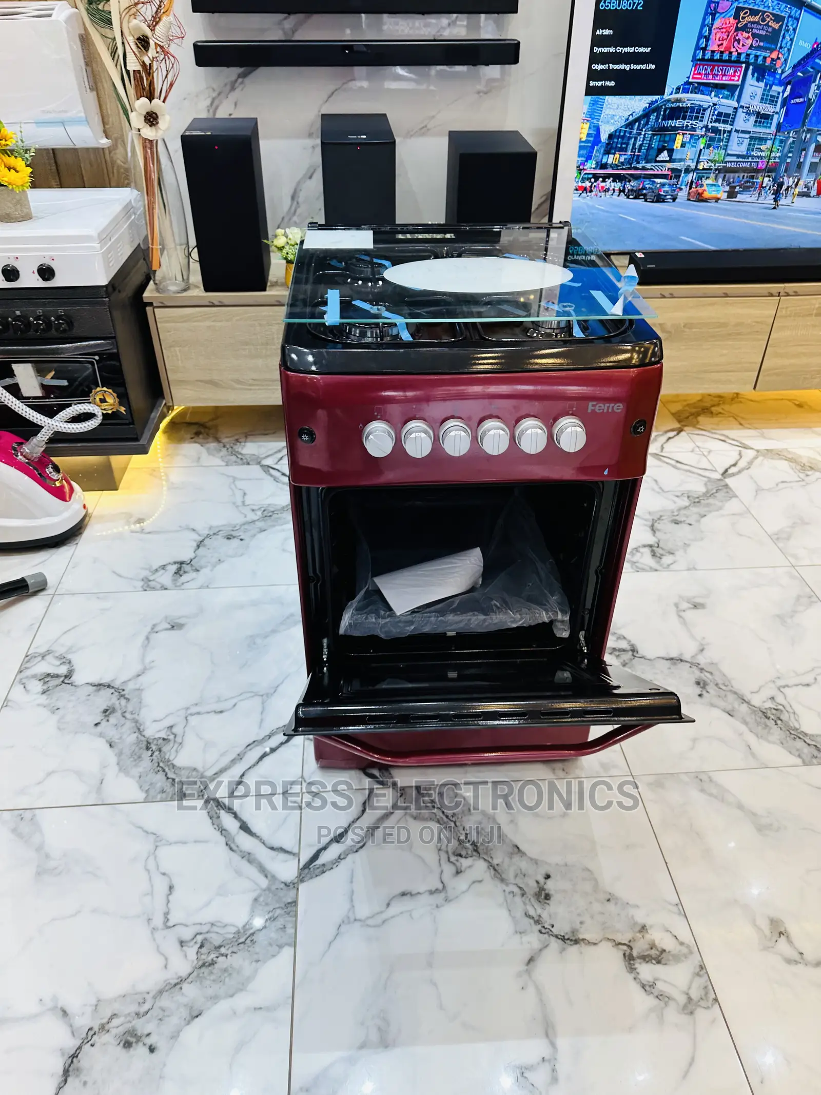 50/60 Gas Cooker 4burner Red Oven Grill Best Buy for Less