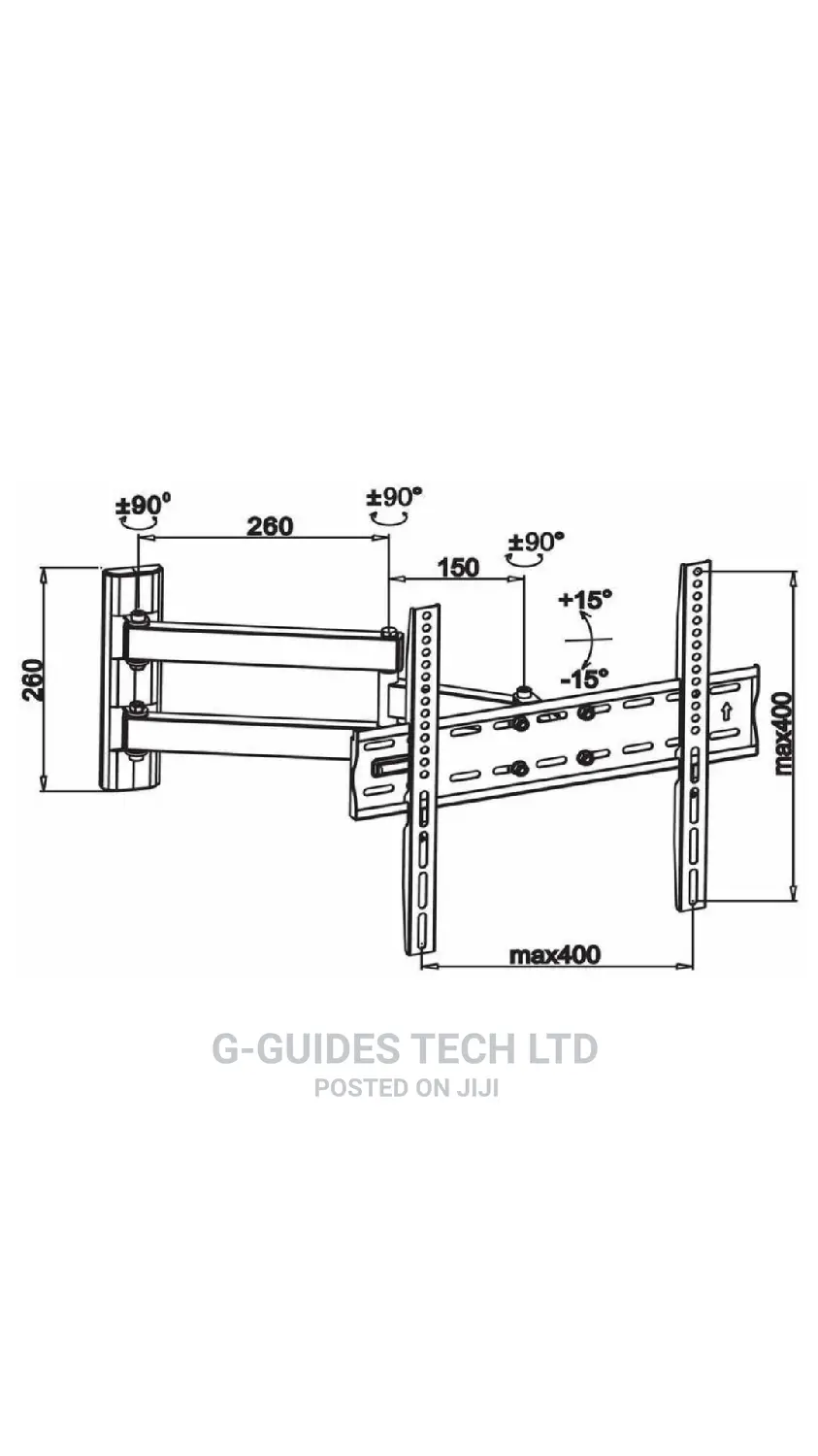 SH-44P Steel Full-Motion Articulating Tv Wall Mount 20"- 55"