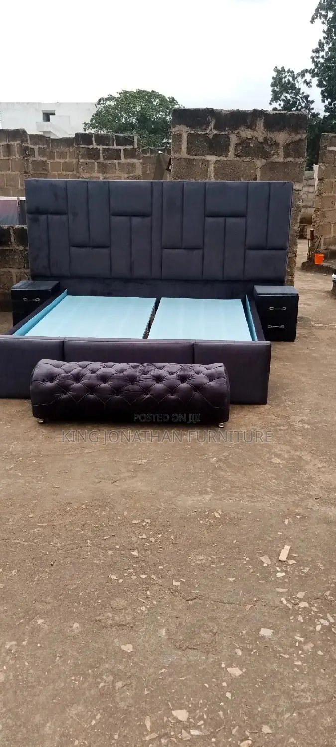 Classic King Size Bed Frame With Side Drowar In Good Shape