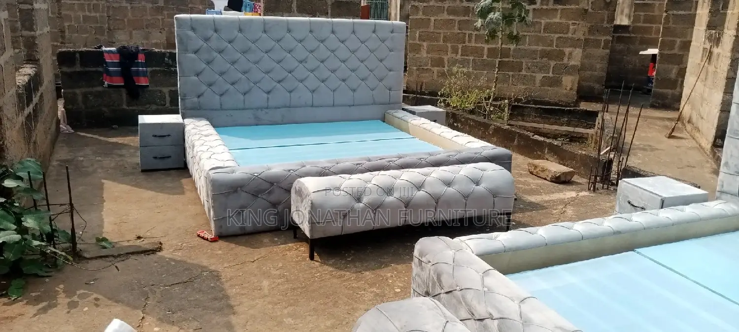 King Size Bed Frame and Ottoman in Good Condition