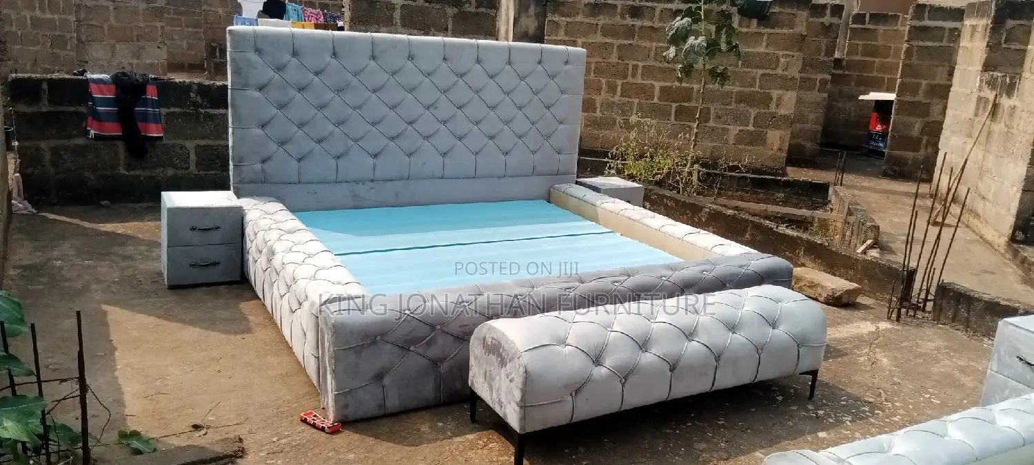 King Size Bed Frame and Ottoman in Good Condition