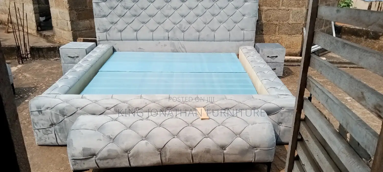 King Size Bed Frame and Ottoman in Good Condition