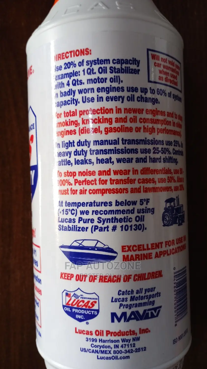 01206. Original Lucas Oil Stabilizer From Usa