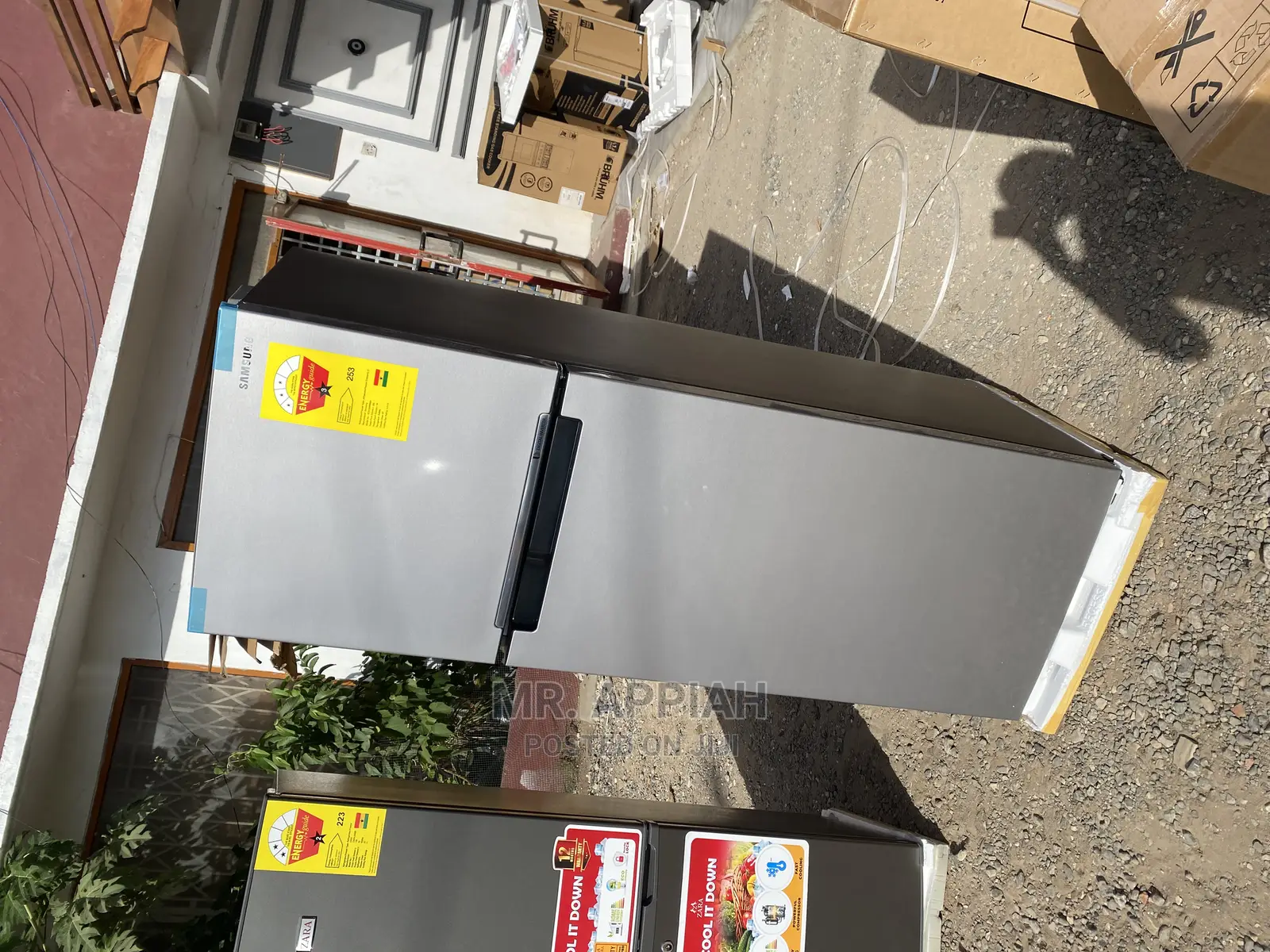 Durable Samsung Rt28 Double Door Refrigerator(Gray Color).