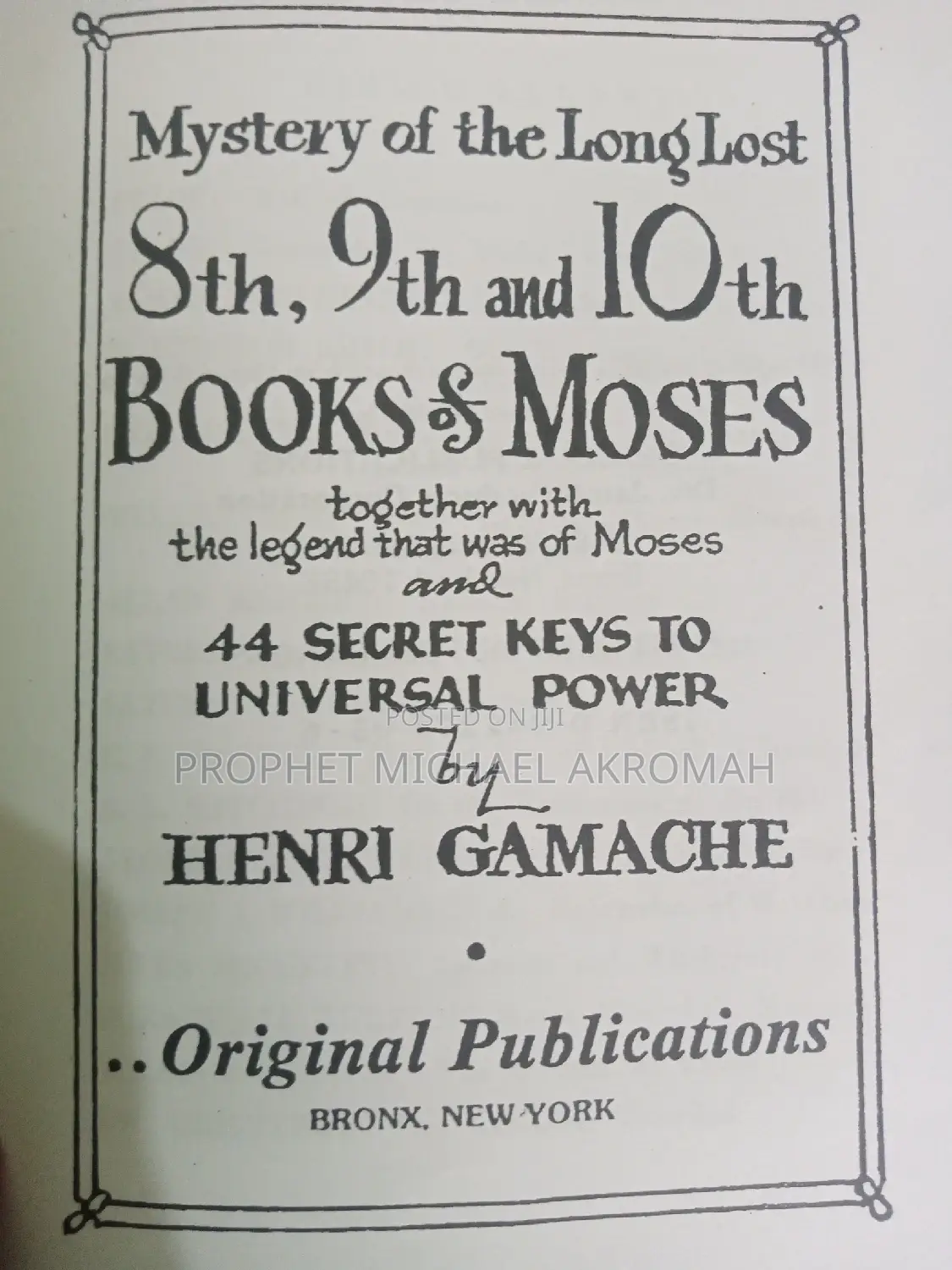 Eight,Nine and Tenth Book of Moses
