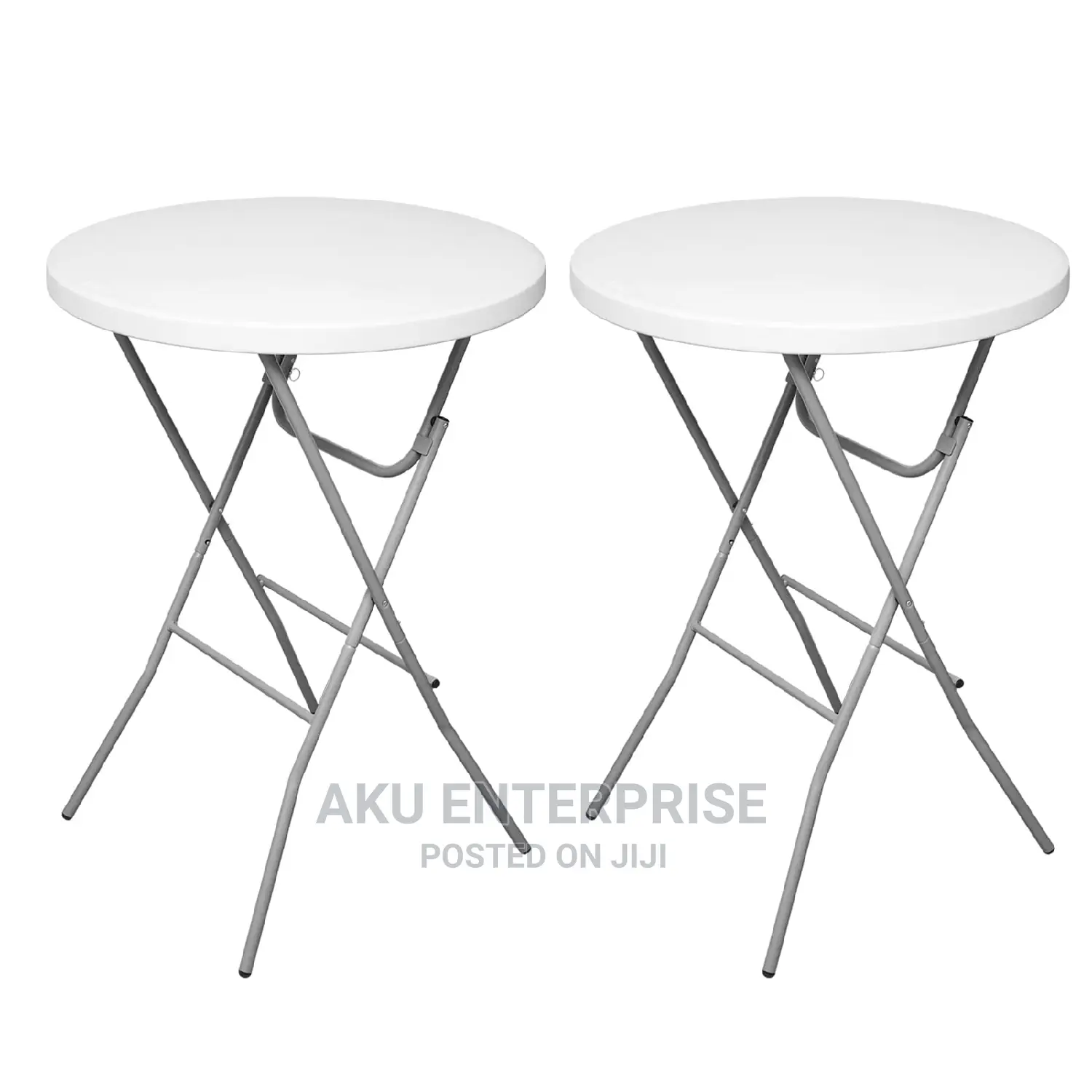 Round Foldable Cocktail Table White