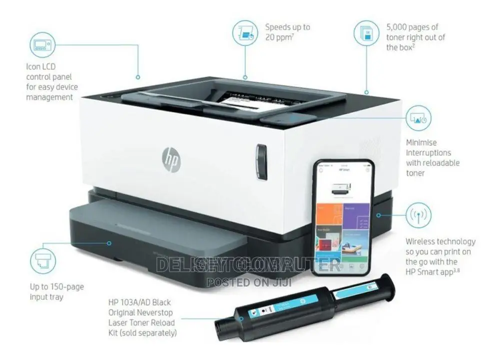Hp Neverstop Laser 1000 Wireless Laser Printer