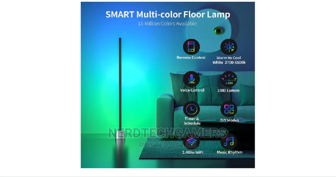 RGBICWW LED Floor Lamp, Smart Corner Lamp