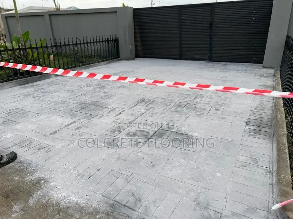 Black Ashlar Slate Stamped Concrete #11