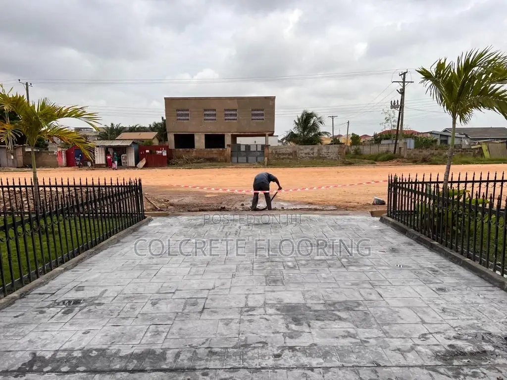 Black Ashlar Slate Stamped Concrete #11