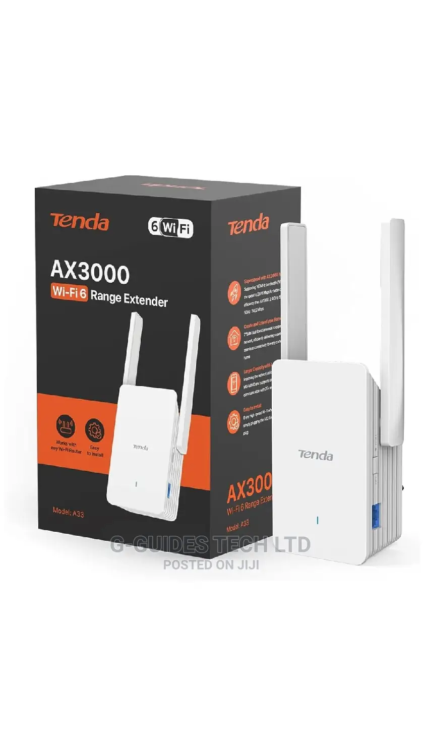 Tenda Ax3000 Wi-Fi 6 Dual-Band Range Extender
