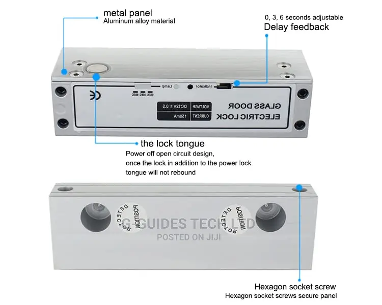 Fully Frameless Glass Door Electric Bolt Door Lock