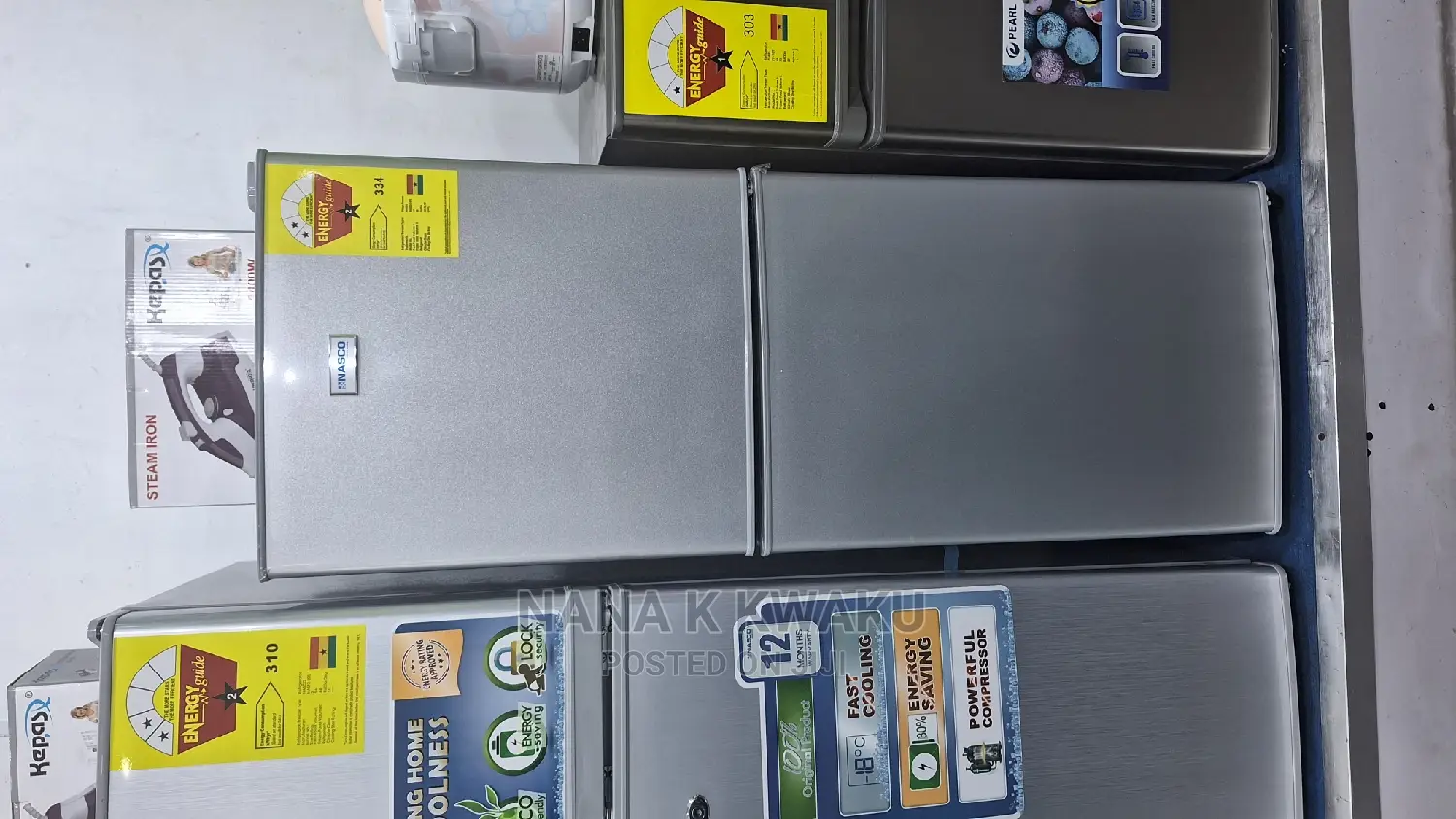 Best Nasco Nasd2-14 Double Door Fridge With Bottom Freezer