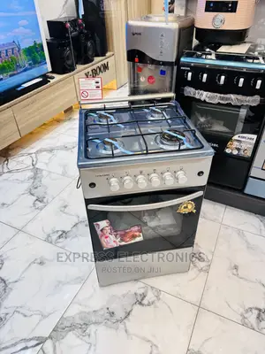 Stand Up  Cooker Oven 50/50 4burner Grey Color