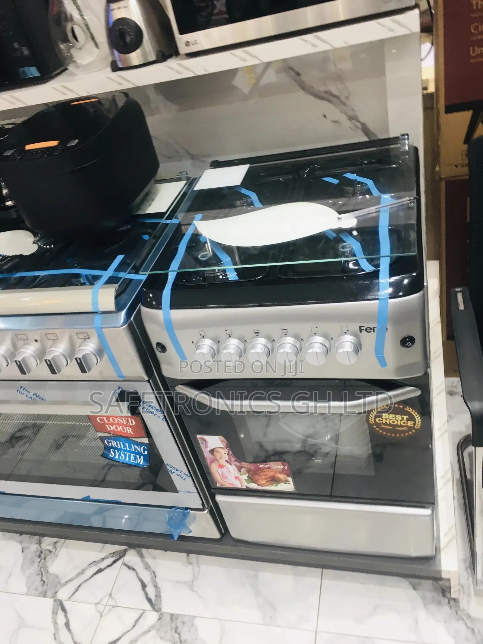 Best Ferre Oven With Grill 50x55 4 Gas Burner Sliver