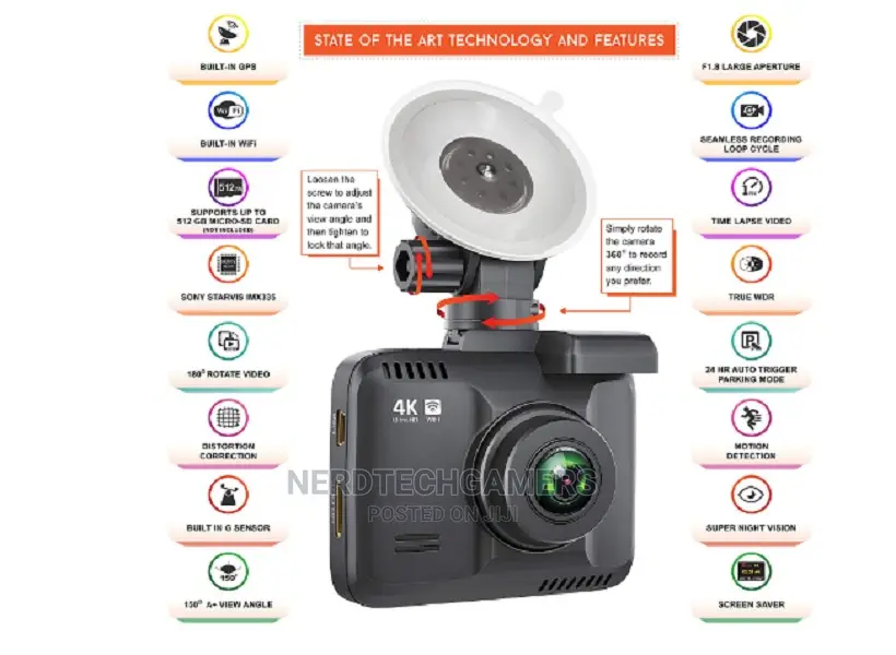Rove R2- Dash Cam Built in Wifi GPS Car Top Dashboard