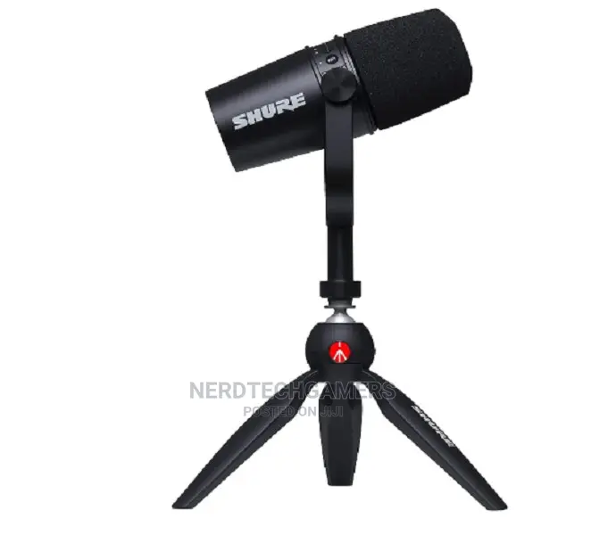 Shure MV7 USB Microphone With Tripod, For Podcasting, Record