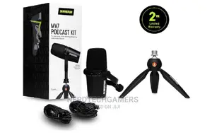 Shure MV7 USB Microphone With Tripod, For Podcasting, Record