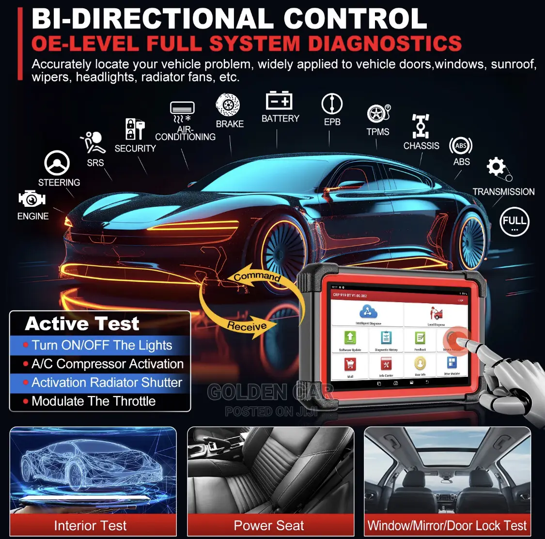 Launch X431 Crp919bt. Obd2 Car Diagnostic Scanner