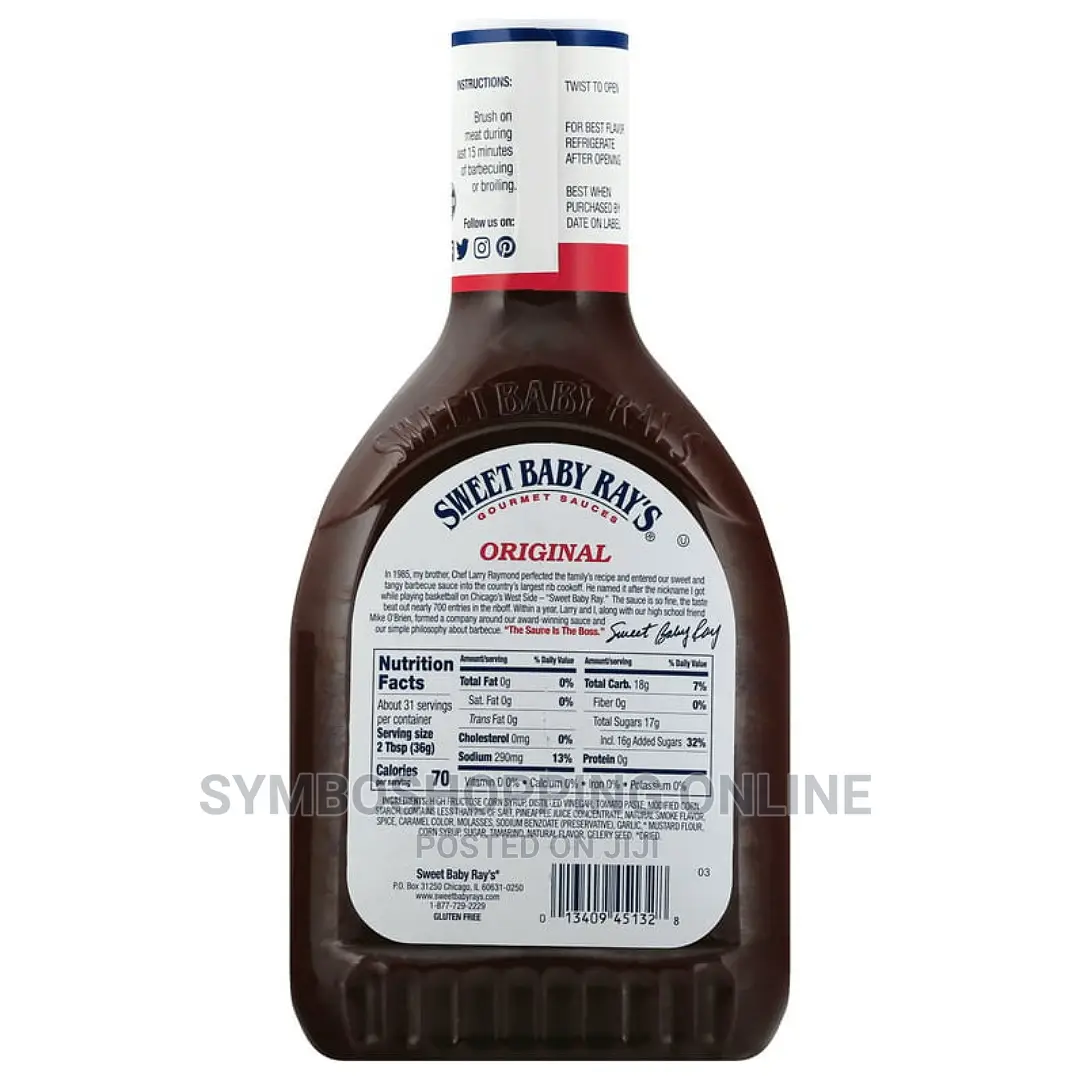 Sweet Baby Ray's Honey Barbecue Sauce, 40 Oz./1.13kg