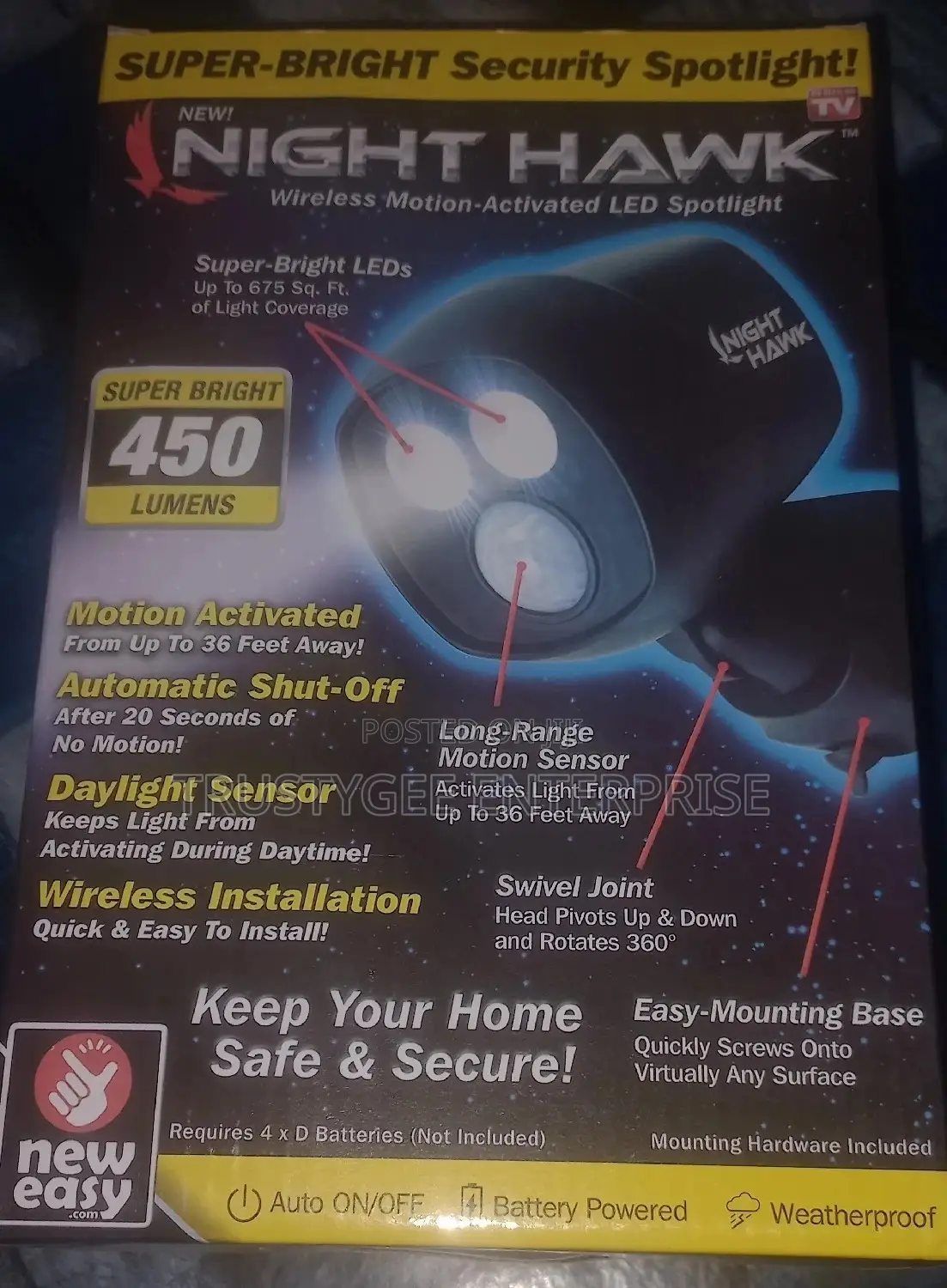 Night Hawk Security Light With Motion Sensor