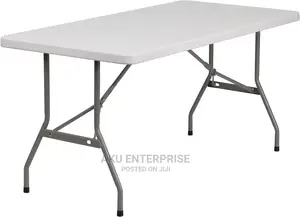 6 Seater Foldable White Serving Party Study Table