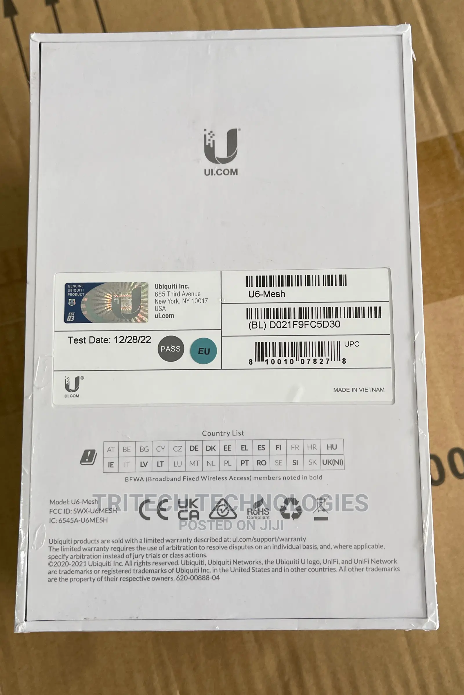 Unifi U6-Mesh Access Point Wifi 6 4x4 MIMO 160mhz,5.3gbps