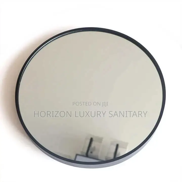 Round Matte Black High Definition Mirror