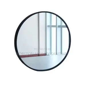 Round Matte Black High Definition Mirror