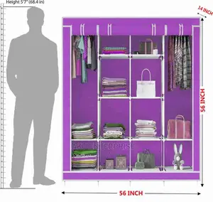 4 Doors 12 Shelves Collapsible Wardrobe