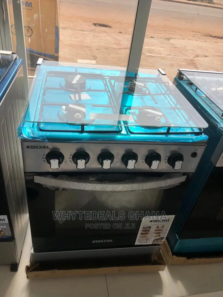 High Quality Bruhm 60x60 Gas Cooker| Grill| Auto Ignition| 4-burners