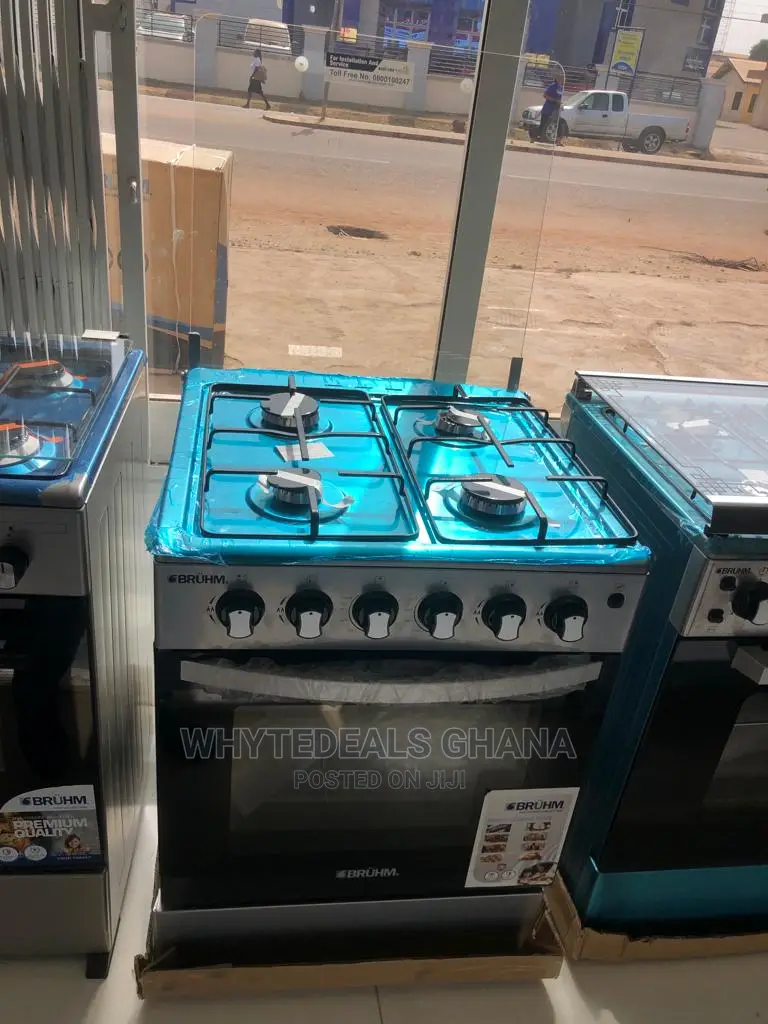 High Quality Bruhm 60x60 Gas Cooker| Grill| Auto Ignition| 4-burners