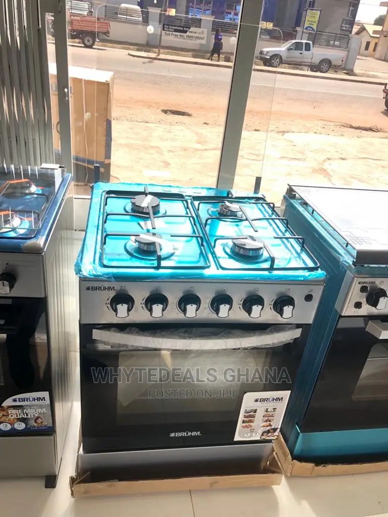 High Quality Bruhm 60x60 Gas Cooker| Grill| Auto Ignition| 4-burners